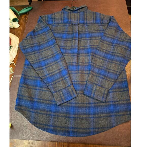 Orvis Shirt Mens XL Blue Plaid Flannel Button Up Long Sleeves Heavyweight Pocket - Picture 3 of 12